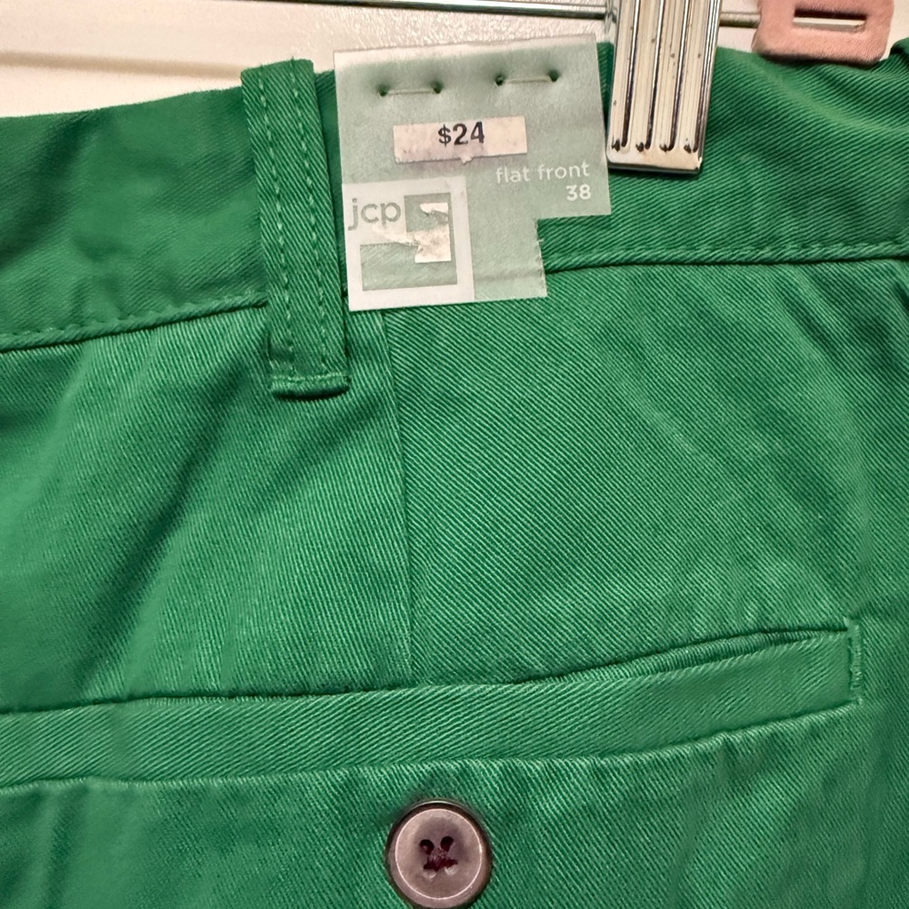 JCPenney Green Flat Front Shorts for Casual Style - Picture 5 of 6
